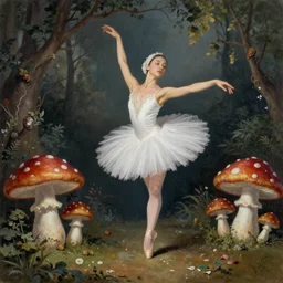 artist study of a mushroom ballerina