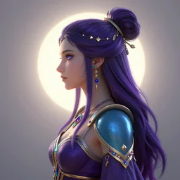 side - profile painted portrait, sorceress woman, bright backlit, key lighting, smooth, gaudy colors, maya render, octane render aesthetic, dota matte painting concept art, official fanart behance hd artstation by jesper ejsing, by rhads and makoto shinkai and lois van baarle and ilya kuvshinov and rossdraws
