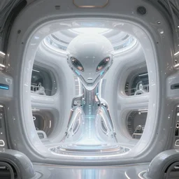 photo of alien futuristic architecture, open white spaces glowing tech, scifi, intricate, detailed, unreal engine 5, photo - realism, hyperreal