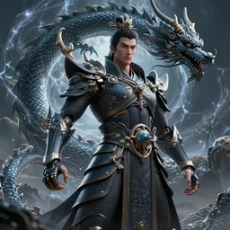 a beautiful octane render of beautiful male god fuxi in chinese mythology, super clear, epic, 8 k hd, detail structure, dragon form, fine texture, 3 d texture, circling storm, light effect, unreal engine, trending on cgsociety, cool mecha style, trending on artstation, ultra wide angle,, 3 d render, ray tracing, mechanics, hyper detailed, denoise, deblurring, realistic physical rendering, close shot