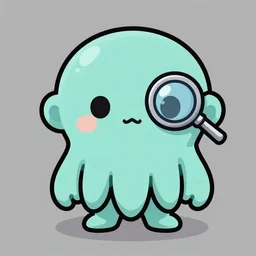 cute cartoon of cthulhu wearing a monocle