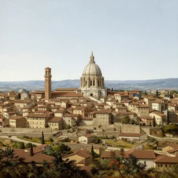 an ultra detailed matte landscape painting of an italian renaissance capital city built on top of a large hill with many tall spirally towers, sweeping vista, italian renaissance architecture, ultrawide lens, aerial photography, 8 k, volumetric lighting, smooth, highly detailed, digital illustration, art by greg rutkowski and akira toriyama and artgerm