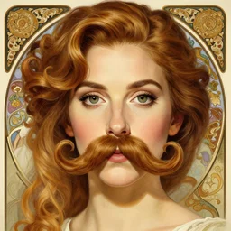 ultra realistic illustration, alison brie wearing a curly english mustache, intricate, elegant, highly detailed, digital painting, artstation, concept art, smooth, sharp focus, illustration, art by artgerm and greg rutkowski and alphonse mucha