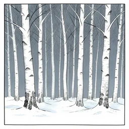 rocky snowdrift birch landscape background from calvin and hobbes by bill watterson