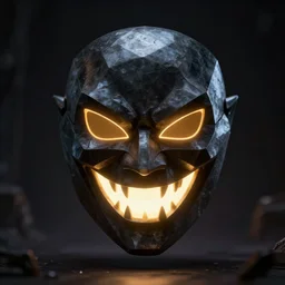 dark magic grinning evil geometric mischievous glowing revenge mask 8 k render cinematic angle epic composition