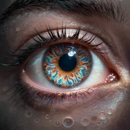 giant eye with circles swirling around it high detailed realistic