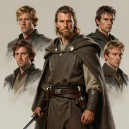 portrait of a Jedi knight, inspired by Jan Duursema, Darren Tan, Anthony (Tony) J Foti, Joseph Meehan and Darren Tan, concept art, realistic, highly detailed, cloaked, robed