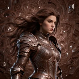 song of the wind, detailed beauty portrait, chocolate. intricate background, armor, fantasy art by peter mohrbacher, greg rutkowski, craig mullins, ruan jia, thomas kinkade, victo ngai. unreal engine, blender, octane, ray tracing. fractal crystal, sharp focus, masterpiece, post processing, deviantart
