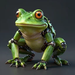 unreal engine, cyberpunk robotic frog