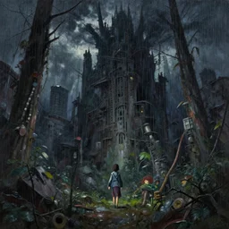 baroque oil painting of anime key visual environment concept art of anime overgrown brutalist dark fantasy, rain, rule of thirds, cinematic lighting, fake hidden detail, trending on pixiv fanbox, acrylic palette knife and brush, style of makoto shinkai studio ghibli genshin impact jamie wyeth james gilleard greg rutkowski