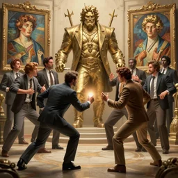boss fight, highly detailed, professional digital painting, Unreal Engine 5, Photorealism, HD quality, 8k resolution, cinema 4d, 3D, cinematic, art by artgerm and greg rutkowski and alphonse mucha and loish and WLOP