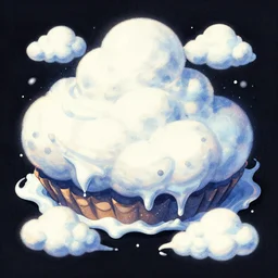 “melting clouds, dotart in the style of James Jean”
