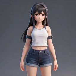 Render of a beautiful 3D anime girl, medium shot, mid-shot, trending on ArtStation, Unreal Engine 8k