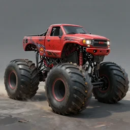 epic monster truck from hell, concept art matte painting,
