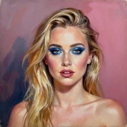 a beautiful ultra realistic fine art painting of Olivia Wilde wearing warpaint, by Greg Rutkowski and Jenny Saville, studio portrait, vibrant colors, 4K