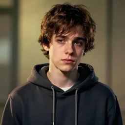 portrait of emo boy, wearing hoodie, made by marvel comics,