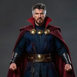 ron swanson as dr strange in battle pose, hd concept art, high quality, matt painting, detailed rendering by marvel, trending on artstation, art, sharp focus, illustration