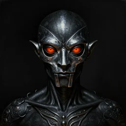 cyber rodney dangerfield mf doom reptile eyes, black metal skin. intricate, elegant, highly detailed, centered, digital painting, artstation, concept art, smooth, sharp focus, illustration, artgerm, tomasz alen kopera, peter mohrbacher, donato giancola, joseph christian leyendecker, wlop, frank frazetta