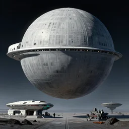 ss enterprise approaches the death star a beautiful matte painting trending on artstation by moebius and beeple, science fiction, futuristic, hyperdetailed
