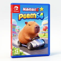 nintendo 6 4 box art for a capybara!!!! racing game, 9 0 s 3 d render, promotional game box, hyper detailed, 4 k, high quality, smooth, sharp focus