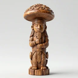 ancient elvish tribal mushroom god wooden totem, intricate artwork by Alphonse Mucha, James jean, Noah Bradley, very coherent stylized artwork, cinematic, hyper realism, high detail, 8k, Vibrant chromatic colors, High contrast, higly detailed black ink outline