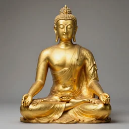 golden faceless man in meditation position