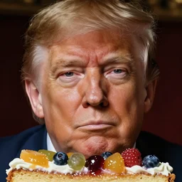 donald trump's face in a fruitcake