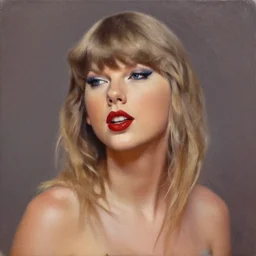 portrait of Taylor Swift, oil on canvas, realistic