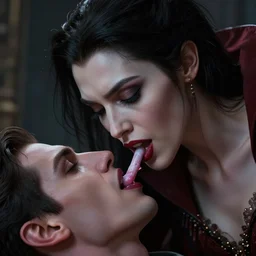 detailed portrait of female vampire feeding on human, hyper - realistic, unreal engine, octane render, digital art, trending on artstation, 8 k, detailed, atmospheric, immaculate
