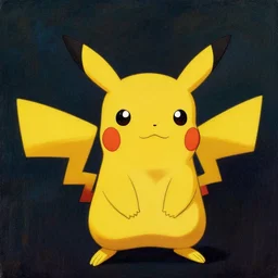 Pikachu painted in da vinci portrait style