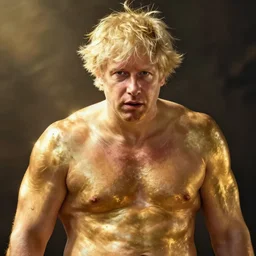 boris johnson gigachad muscular god emperor golden light cinematic