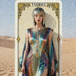 giesha demon, innovative avant - garde art, deco fashion, asian women, highly detailed, photorealistic portrait by james jean, serene desert setting, crisp quality and light reflections, octane render, tarot card with ornate border frame, transcendent, vibrant color, clean linework, finely detailed, 4 k, trending on artstation, photorealistic, volumetric lighting, octane render