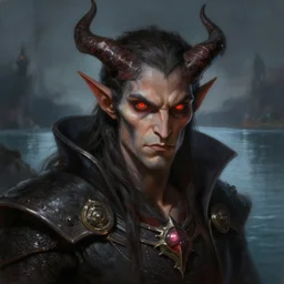 dungeons and dragons evil sorcerer character closeup portrait, dramatic light, lake background, 2 0 0 mm focal length, painted by stanley lau, painted by greg rutkowski, painted by stanley artgerm, digital art, trending on artstation