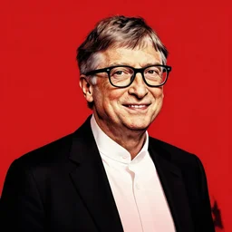 bill gates in the style of beksinski, red, black, vibrant, chiaroscuro, high detail, perfect artwork, clean lines