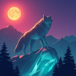 digital art concept of an acient wolf that likes to climb mountains