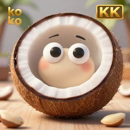 ko ko ko ko ko nut ( ko ko nut ), coconut, coconut, cartoon, cartoon, highly detailed, sharp, cinematic, 8 k,