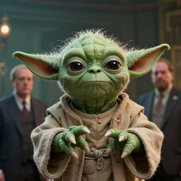 a green danny devito!! with ( ( ( yoda ) ) ) ears greg rutkowski and jason chan highly detailed, cinematic lighting, octane render, unreal engine lumen, very coherent. cinematic, hyper realism, high detail, octane render, 8 k