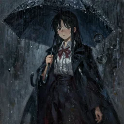 baroque oil painting of anime key visual concept art of anime girl character study, brutalist dark fantasy, rain, rule of thirds, cinematic lighting, fake hidden detail, trending on pixiv fanbox, acrylic palette knife and brush, style of makoto shinkai studio ghibli genshin impact jamie wyeth james gilleard greg rutkowski