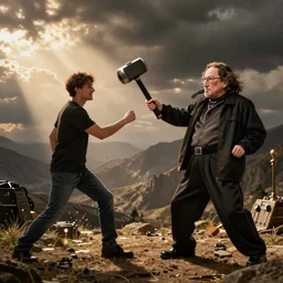 James Charles attacking Steven Hawking with a hammer