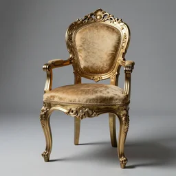 art - deco baroque chair, product photo, highly detailed
