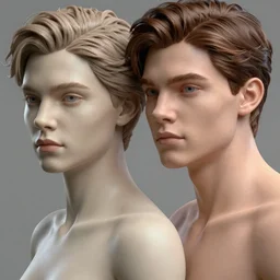 worksafe. insanely detailed. by wlop, ilya kuvshinov, krenz cushart, greg rutkowski, pixiv. zbrush sculpt, octane, maya, houdini, vfx. two gorgeous young anime cg gentle girlish feminine sissy boys with long hairstyles in princess dresses posing together, in luxury advertisement. cinematic dramatic atmosphere, sharp focus, volumetric lighting