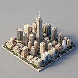 Isometric 3D model of tel aviv city, highly detailed, Unreal Engine, Blender, 4K