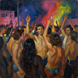 a scene from a rave, painting by otto dix, 4 k,