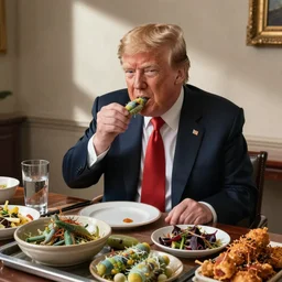 donald trump eating his own words, buffet, moldy, bacteria