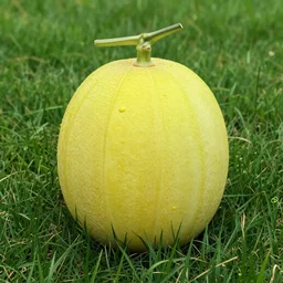 completely neon yellow mellon on a lush juicy medow. 3 5 mm, landscape
