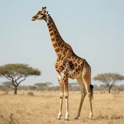 full - body portrait of a giraffe samurai