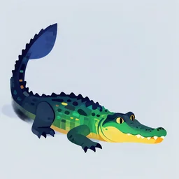 cyborg crocodile but minimalistic concept art by frank stella, colorful, v - ray, trending on artstation, minimalism