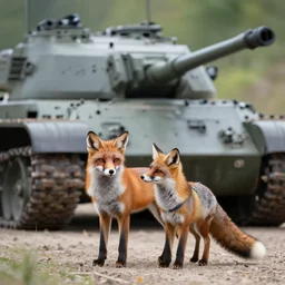 a cross between a fox and a tank