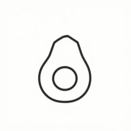 origami logo of a avocado, vector, minimal, one line art, sharp focus, white background