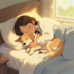 sleeping on the sun with a pet, created by Mark Keathley
